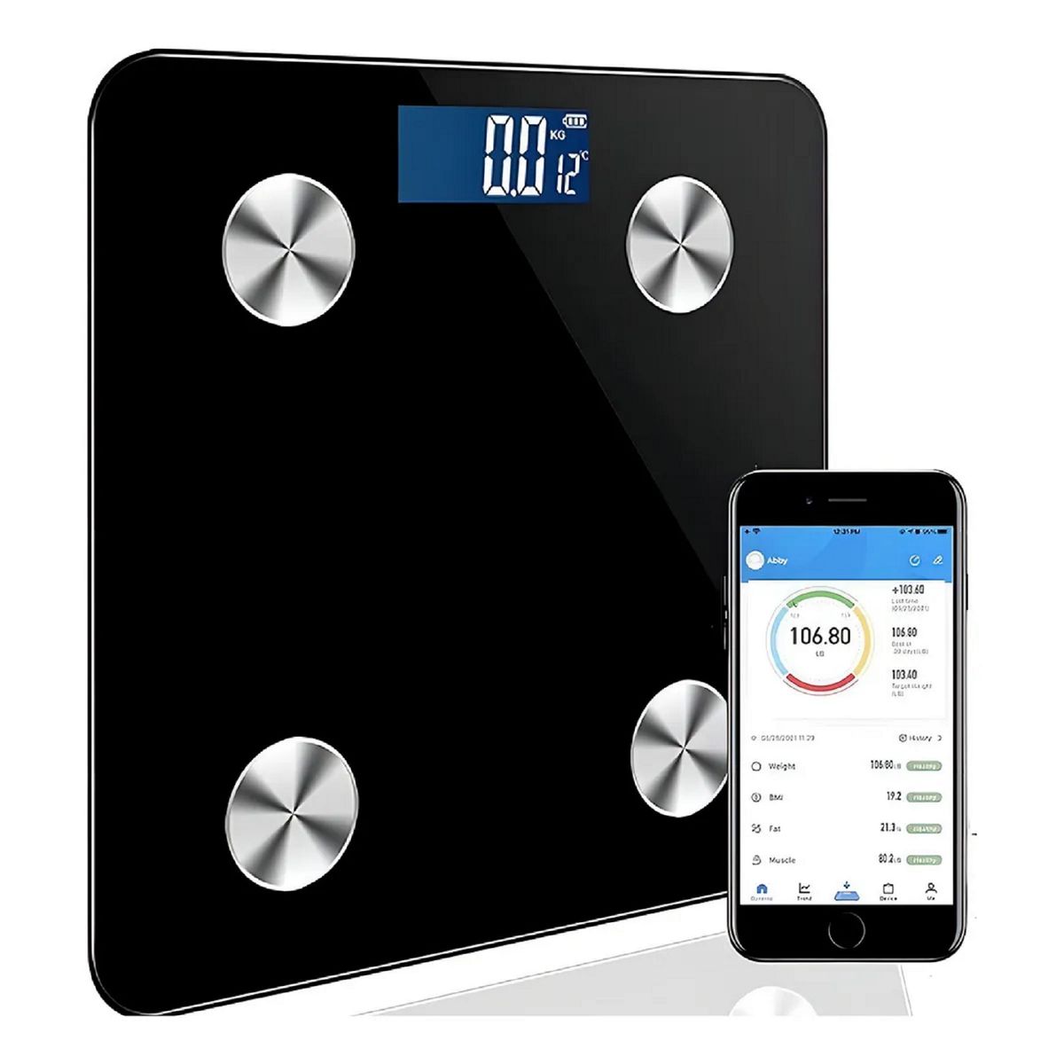 GENERICO - Báscula Bluetooth Inteligente Para Medir Grasa Corporal