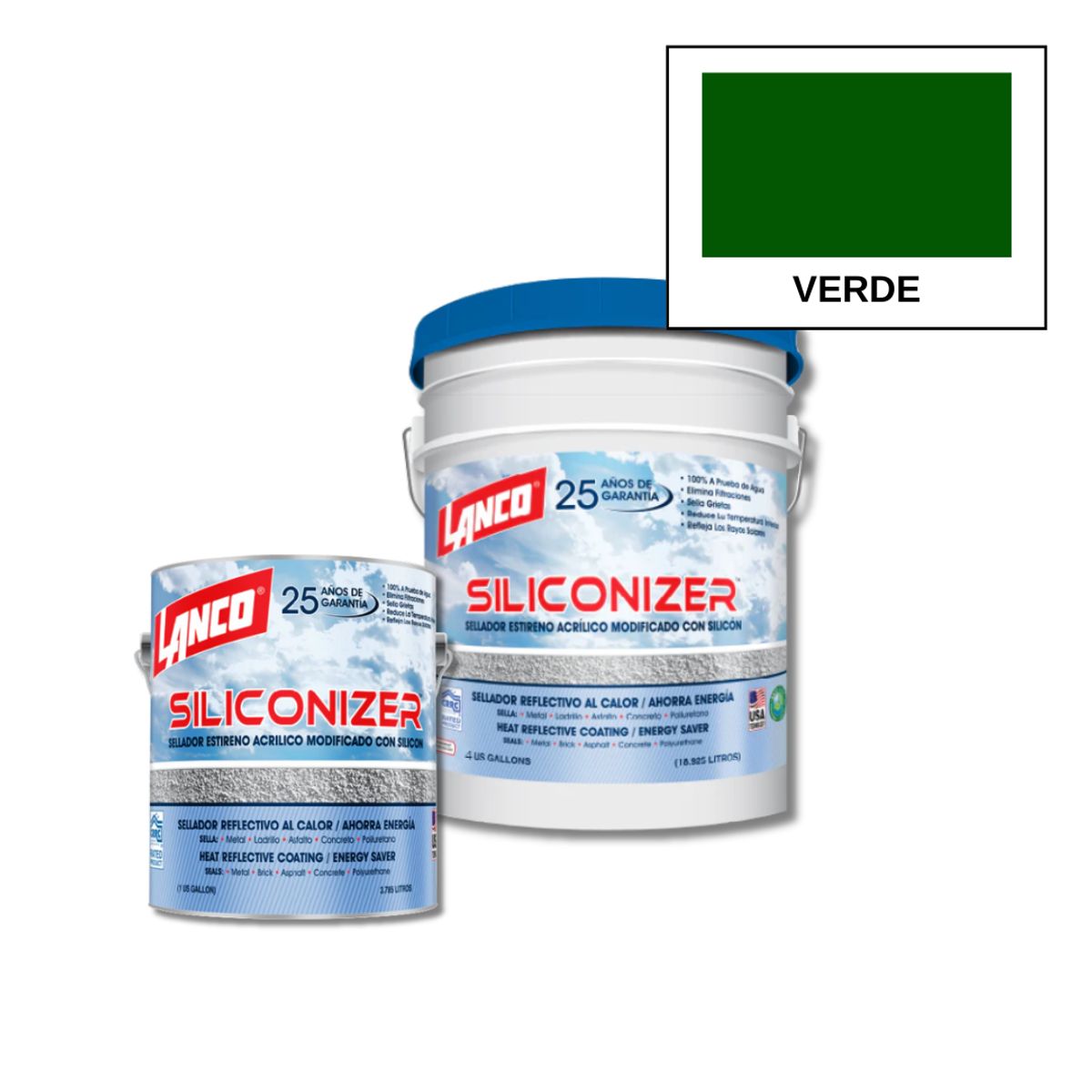 LANCO - Lanco Sellador De Techos Siliconizer Verde 1gl