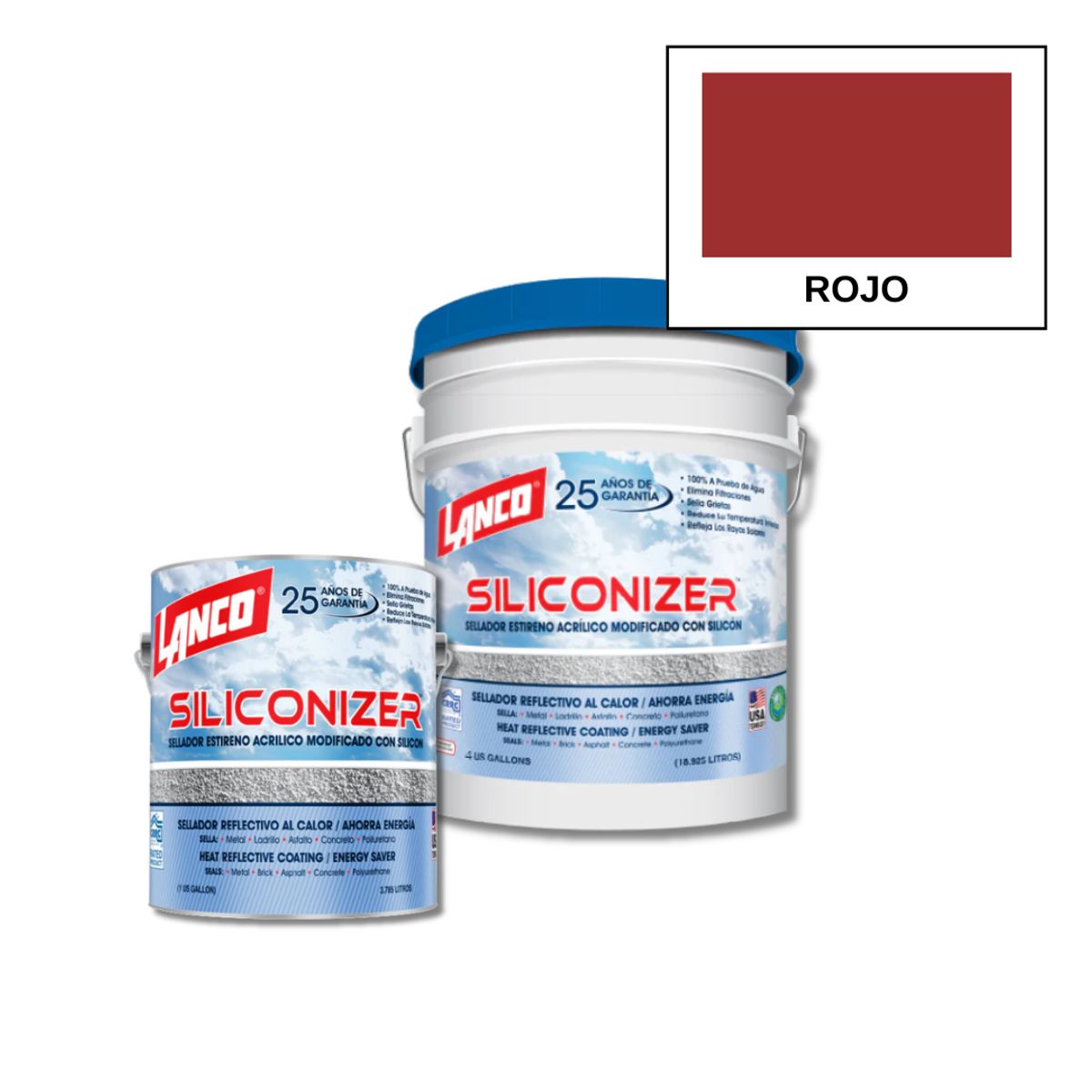 LANCO - Lanco Sellador De Techos Siliconizer Rojo 1gl