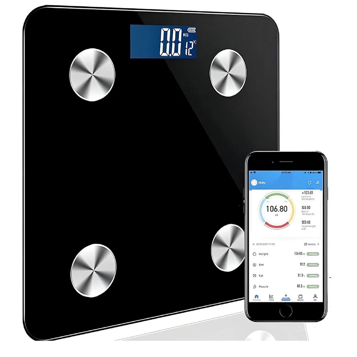 GENERICO - Báscula Bluetooth Inteligente Para Medir Grasa Corporal