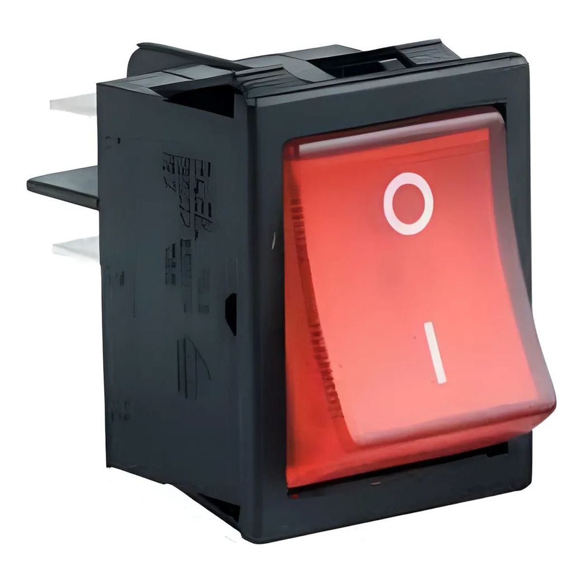 METALFER - Interruptor Cuadrado Rojo 4 Pines