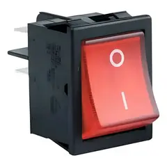 METALFER - Interruptor Cuadrado Rojo 4 Pines