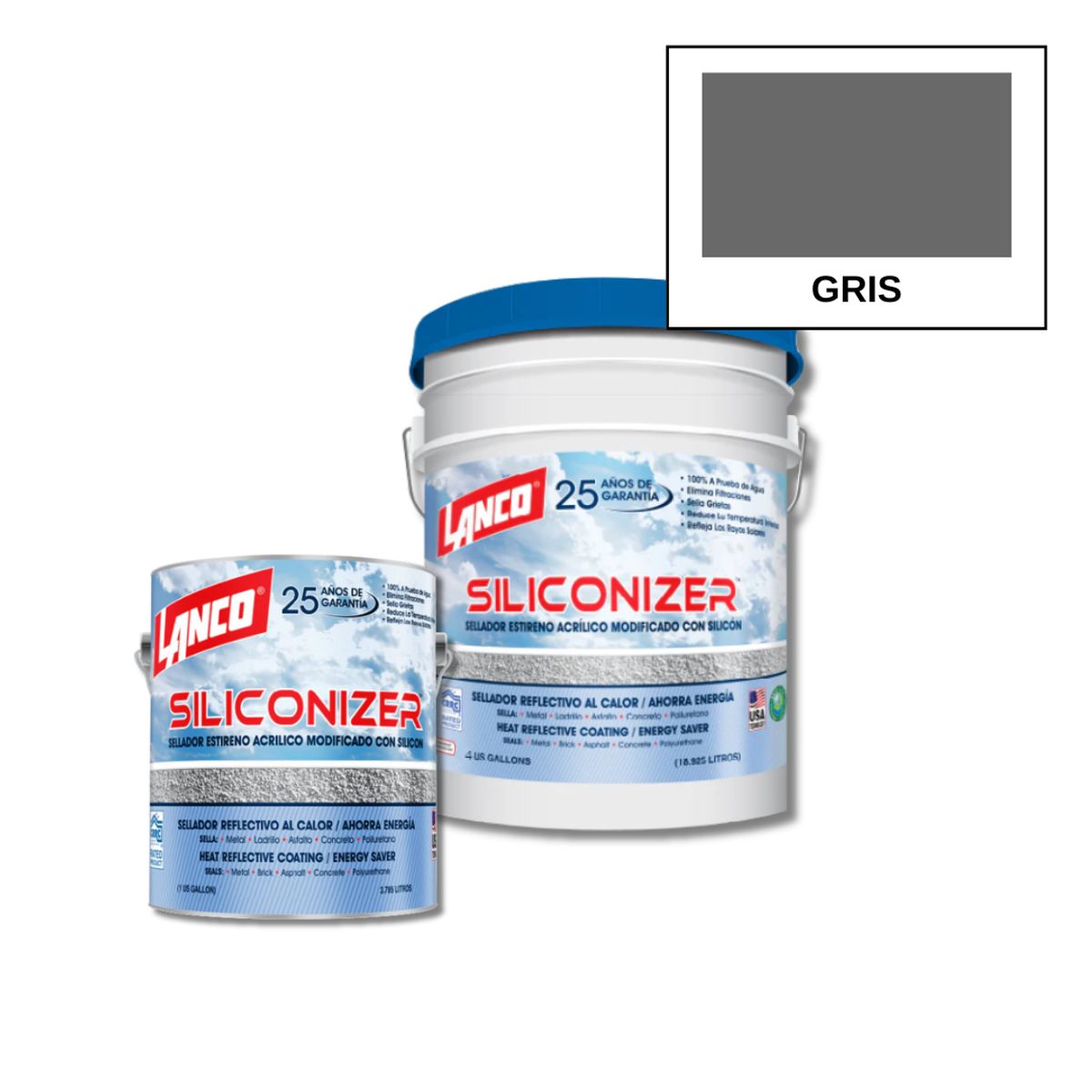 LANCO - Lanco Sellador De Techos Siliconizer Gris 4gl