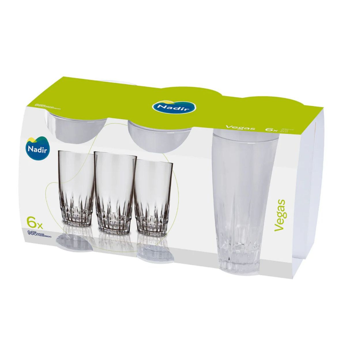 Set 6 Vasos Altos Vegas 330mL Nadir Cocina Cristaleria, marca NADIR - Foto Principal