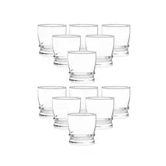 CRISTAR - Set 12 Vasos Madeira Rocks Bajos 304mL Menaje Cocina