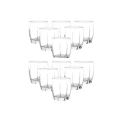 CRISTAR - Set 12 Vasos Amadeus Rocks Bajos 353mL Menaje Cocina