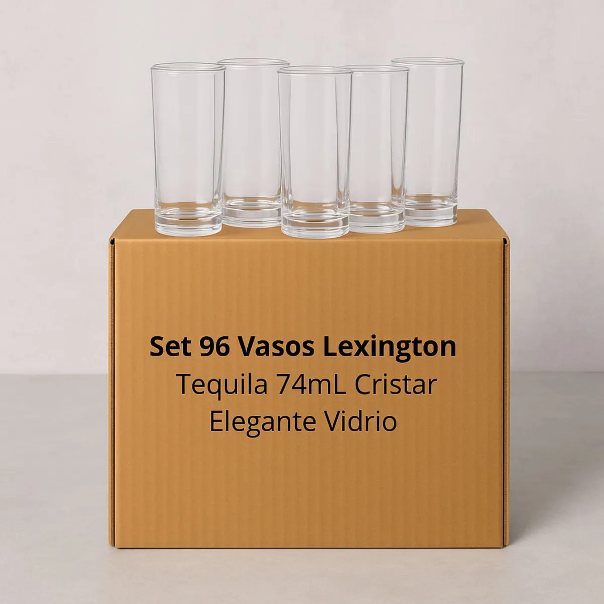 CRISTAR - Set 96 Vasos Lexington Tequila 74mL Cristar Elegante Vidrio