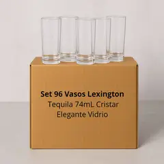 CRISTAR - Set 96 Vasos Lexington Tequila 74mL Elegante Vidrio