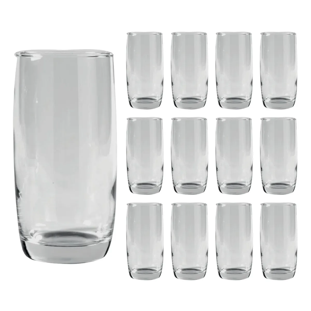CRISTAR - Set 12 Vasos Monterrey Transparente Largos Cristar 445 Ml
