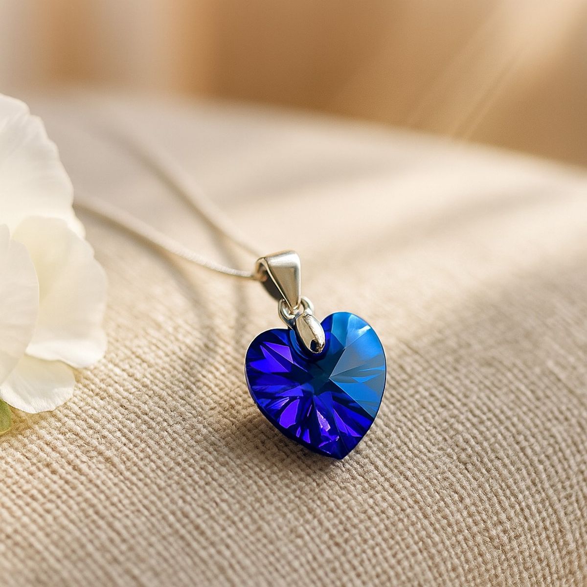 LK LUKSO - Collar Cristal Austriaco Azul 14mm en Plata 925