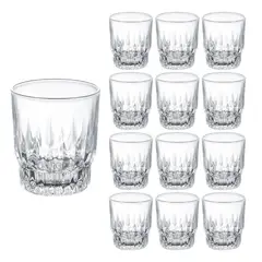 CRISTAR - Set 12 Vasos Trago Bajo Torino Bebidas Jugos Allegra 280mL