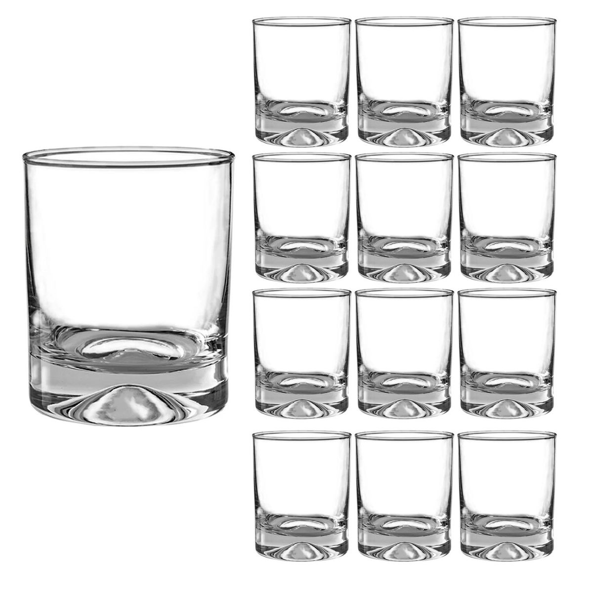 CRISTAR - Set 12 Vasos Bajos Manhatan Jugo Whisky Bebidas 340mL