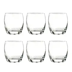 CRISTAR - Set 6 Vasos Bajos Modelo Napoles 290mL Jugos Tragos Bebida