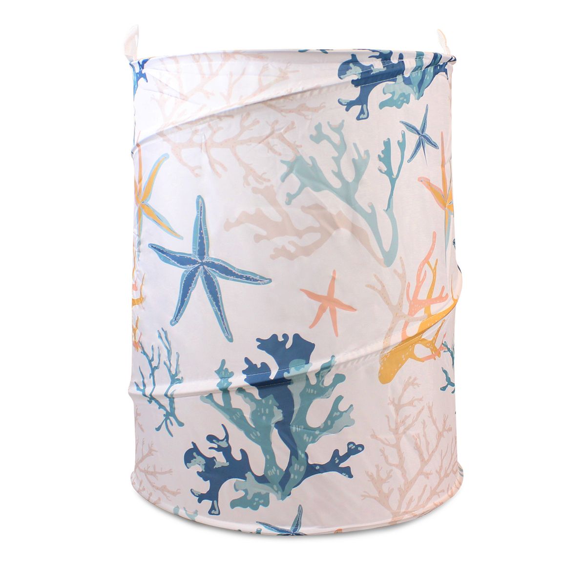 NAUTICA - Cesto canasto para ropa plegable Nautica Home 42x55cm corales de mar