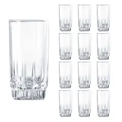 CRISTAR - Set 12 Vasos Altos Whisky Prisma Rocks 335mL