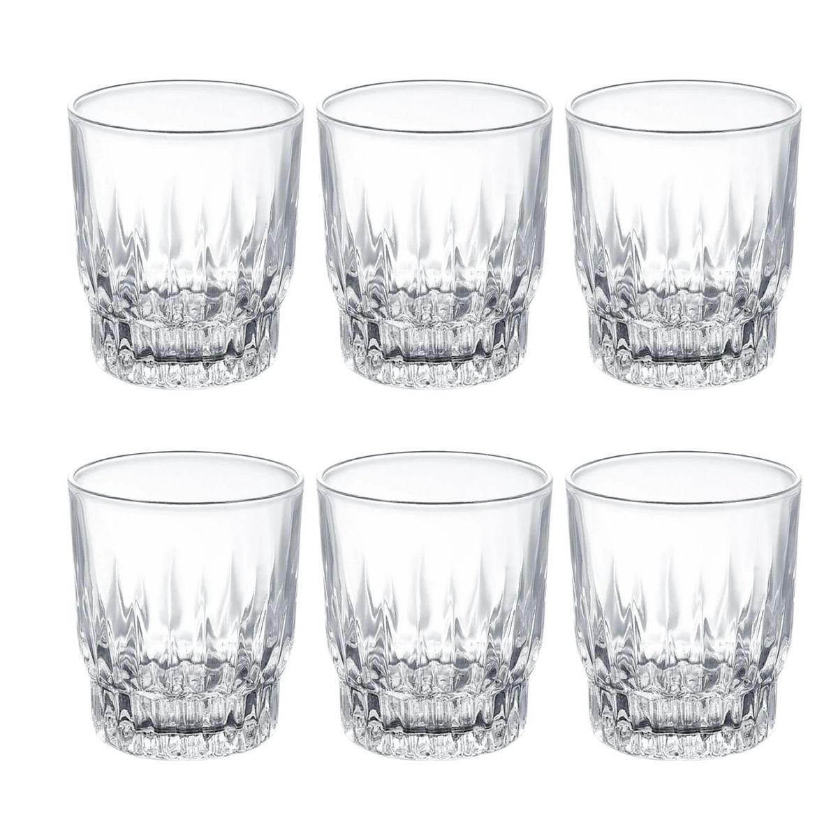 CRISTAR - Set 6 Vasos Trago Bajo Torino Bebidas Jugos Allegra 280mL