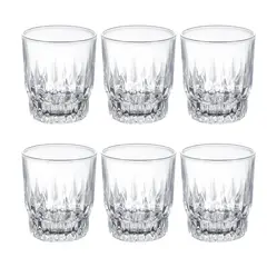 CRISTAR - Set 6 Vasos Trago Bajo Torino Bebidas Jugos Allegra 280mL