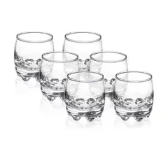 CRISTAR - Set 6 Vasos Bajos Modelo Napoles 290mL Jugos Tragos Bebida