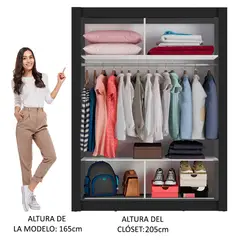 VEKKAHOME - CLOSET DENVER NEGRO 2P