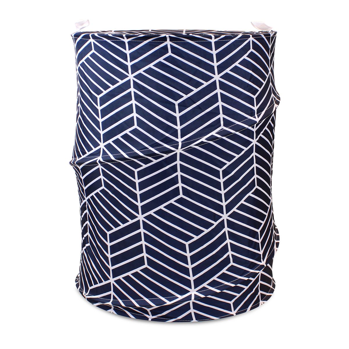 NAUTICA - Cesto canasto para ropa plegable Nautica Home 42x55cm azul-blanco