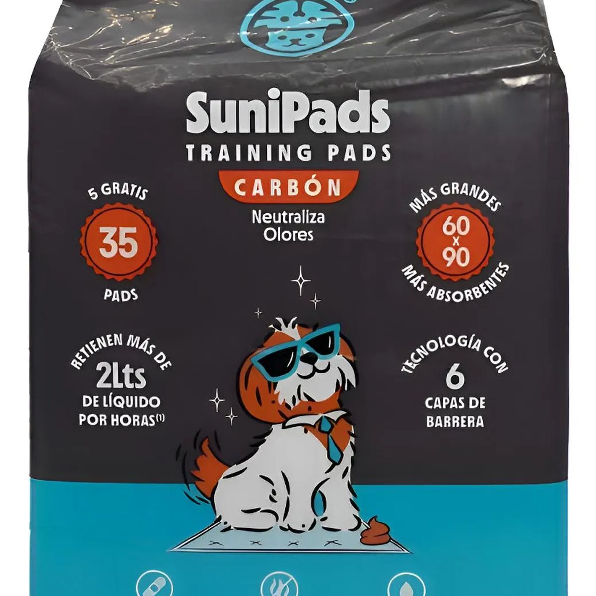 SUNIPET - Sunipads Sabanillas Neutraliza Olores Con Carbón 60x90cm 35u
