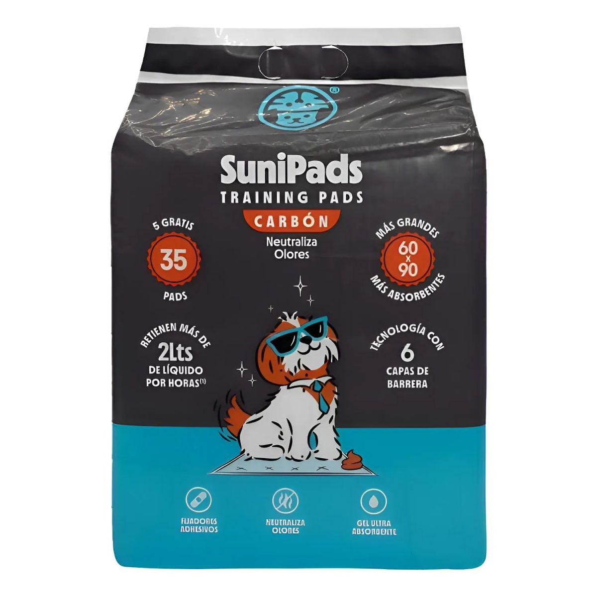 SUNIPET - Sunipads Sabanillas Neutraliza Olores Con Carbón 60x90cm 35u