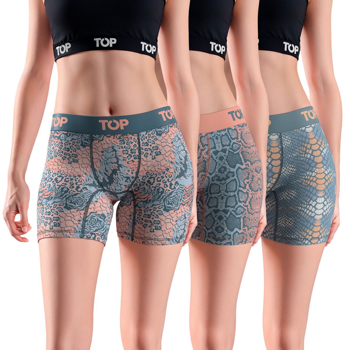 TOP - Bóxer Medio MUJER Algodón Pack 3 Colección Skins C1 Top