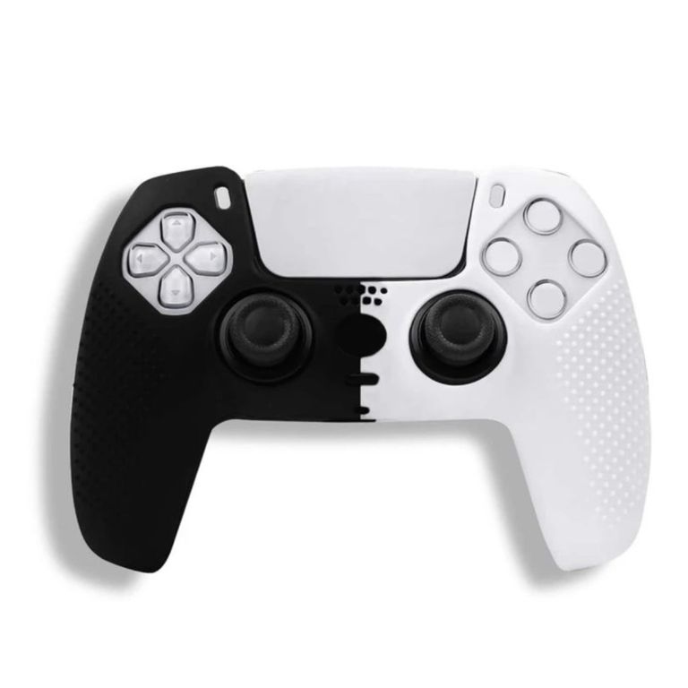 GENERICO Funda Protectora Para Mando Playstation Ps4 Blanco Con Negro
