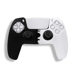 GENERICO - Funda Protectora Para Mando Playstation Ps4 Blanco Con Negro