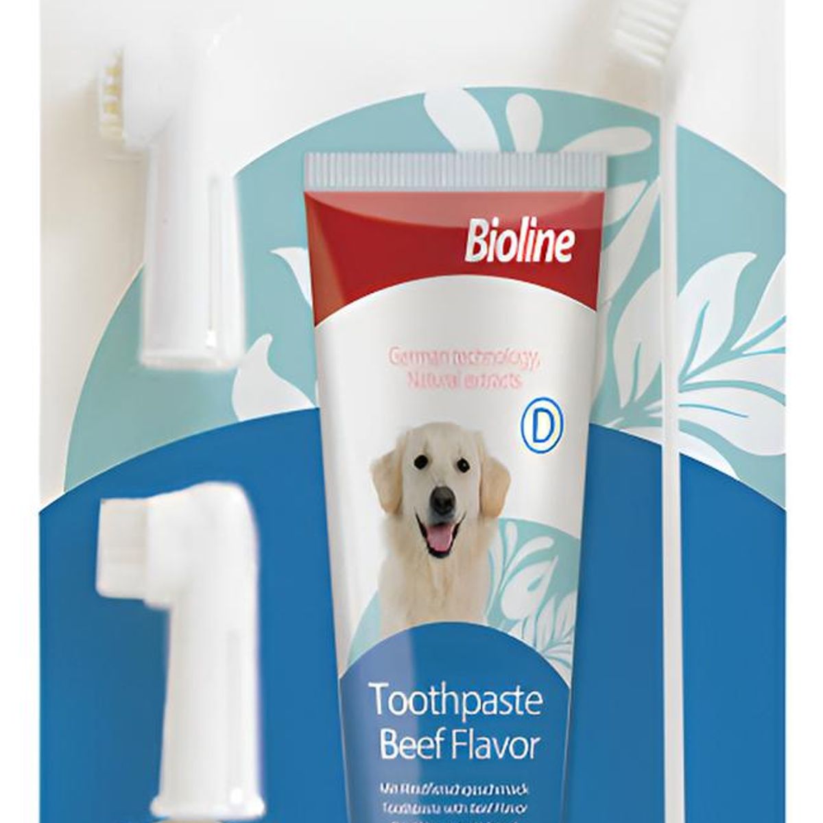 BIOLINE - Bioline Set De Higiene Dental Con Cepillo Para Mascota Perro Carne