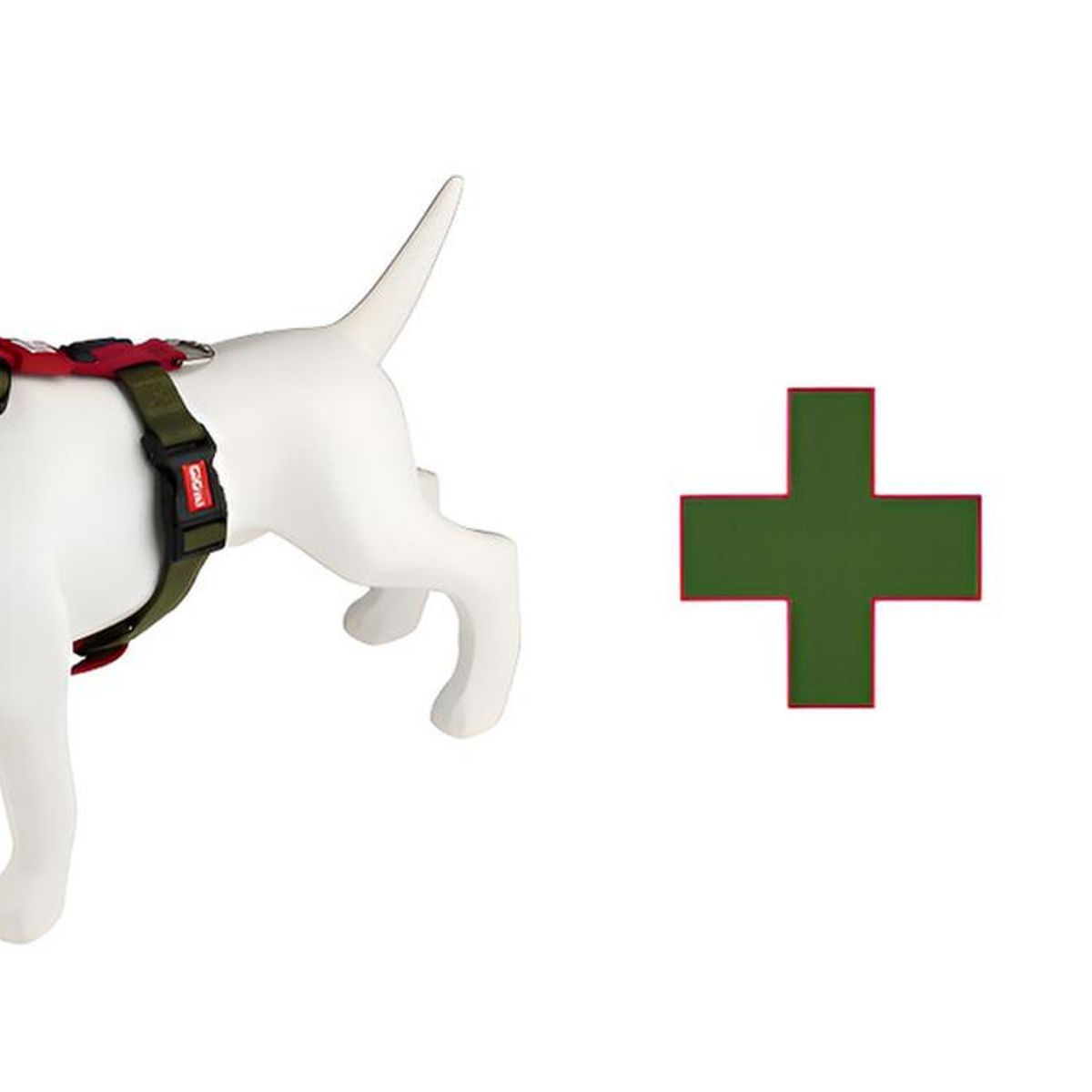 GIGWI - Arnés Harness + Correa Gigwi Reflectante Para Perro Talla Xl Verde/rojo Circunferencia De Pecho (58-