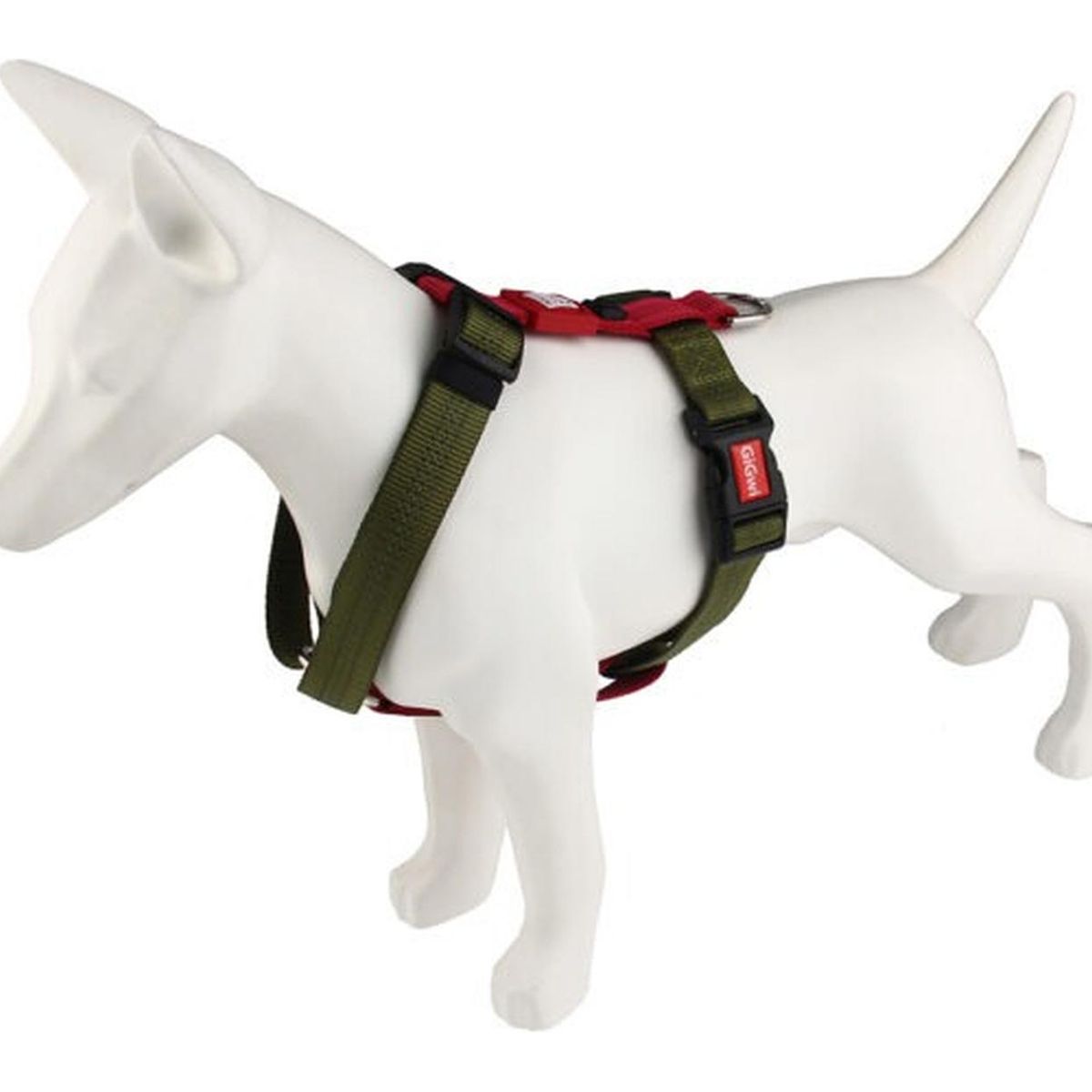 GIGWI - Arnés Harness + Correa Gigwi Reflectante Para Perro Talla Xl Verde/rojo Circunferencia De Pecho (58-