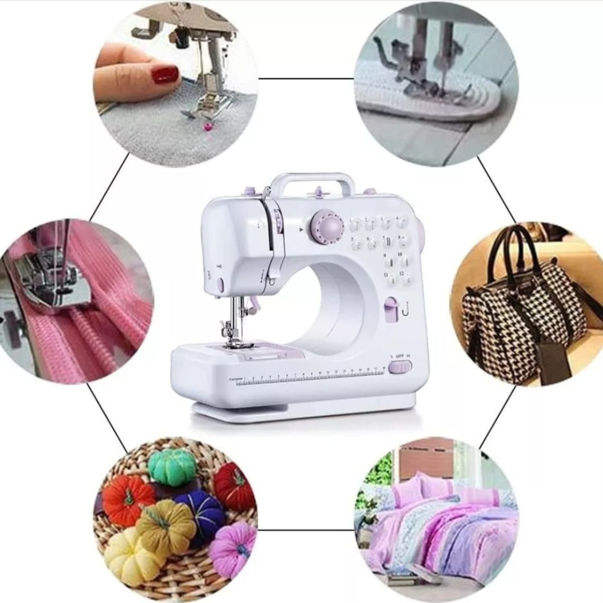 GENERICO - Mini máquina de coser portátil Genérica portable 12 Puntos