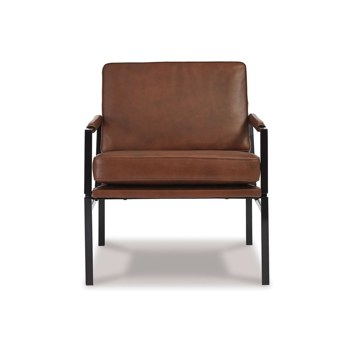 ASHLEY - Sitial cuero Puckman brownsilver finish