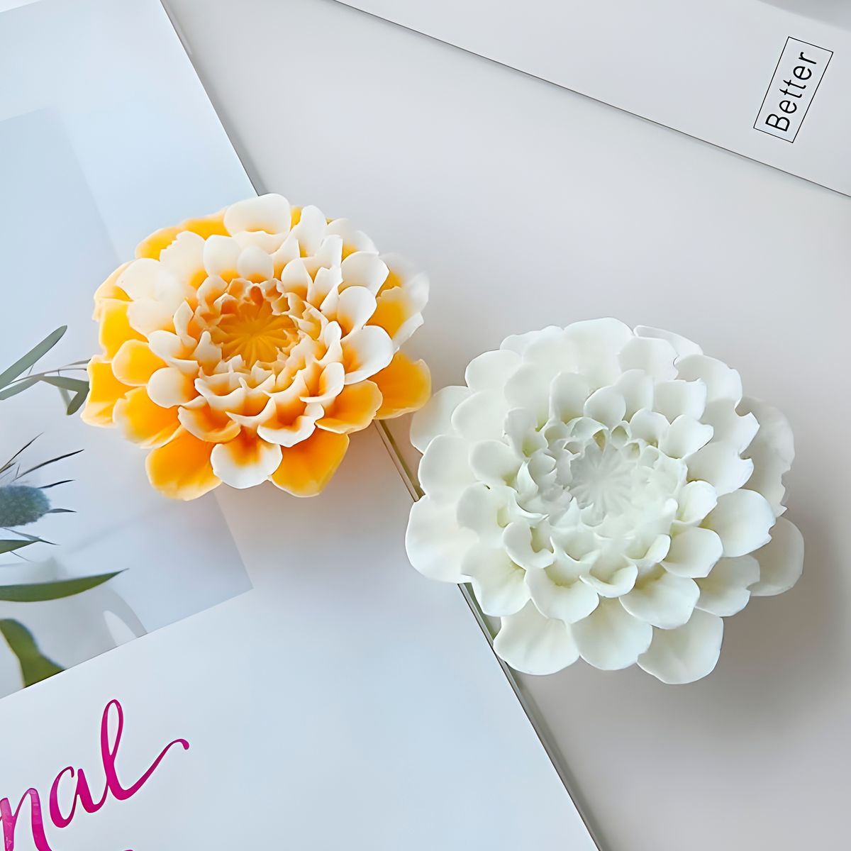 GENERICO - 3 Moldes Silicona Flores 3d Aromaterapia Velas 8,4 X 8,2 Cm