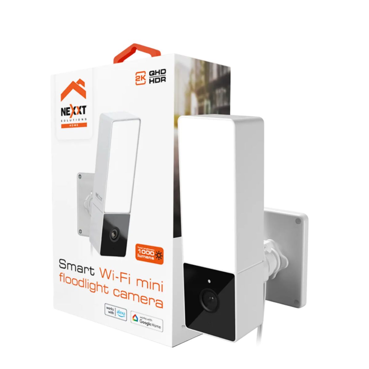 NEXXT SOLUTIONS - Nexxt Solutions NHC-F410 Cámara Inteligente Wi-Fi 2K, Con Proyector, Visión Nocturna, Grabación en MicroSD, Seguridad Hogar, Monitoreo Remoto