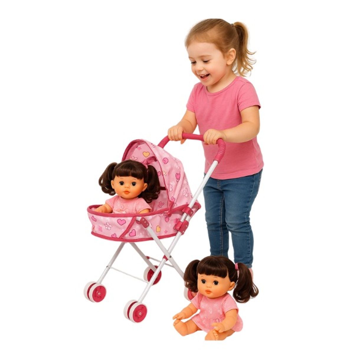 GENERICO - Coche Cuna Metalico De Juguete Con Muñeca