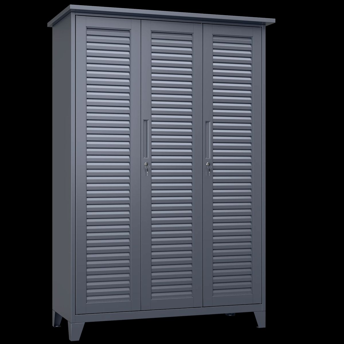 GENERICO - Gabinete exterior 3 puertas 4 separaciones, barra y tablero para colgar 185x120x50 cm - Mod OCC-7