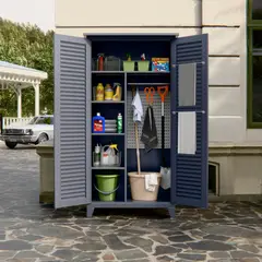 GENERICO - Gabinete exterior 6 separaciones, barra y tablero para colgar 185x90x50 cm - OCC-8