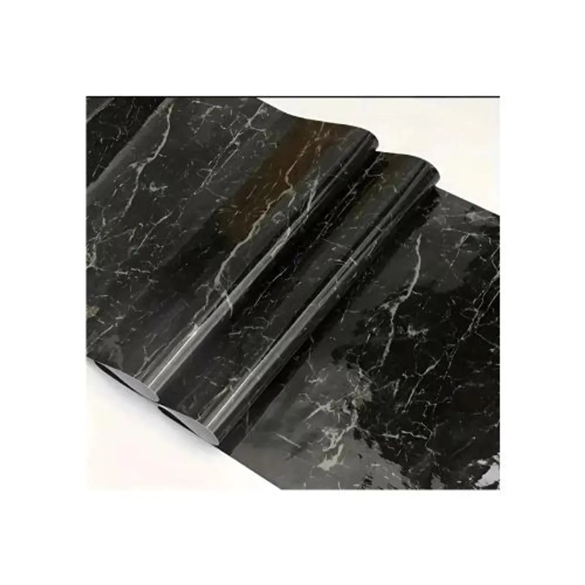 GENERICO - Papel Color Negro Para Pared Papel Mural Pvc Autoadhesivo Mármol 2mts