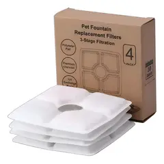 GENERICO - X4 Filtros Cuadrados Fuente De Agua Eléctrica Gatos Perros Blanco