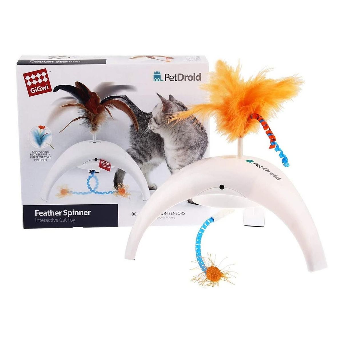 GIGWI - Juguete Interactivo Gato Cat Con Sensor Pluma Petdroid Gigwi