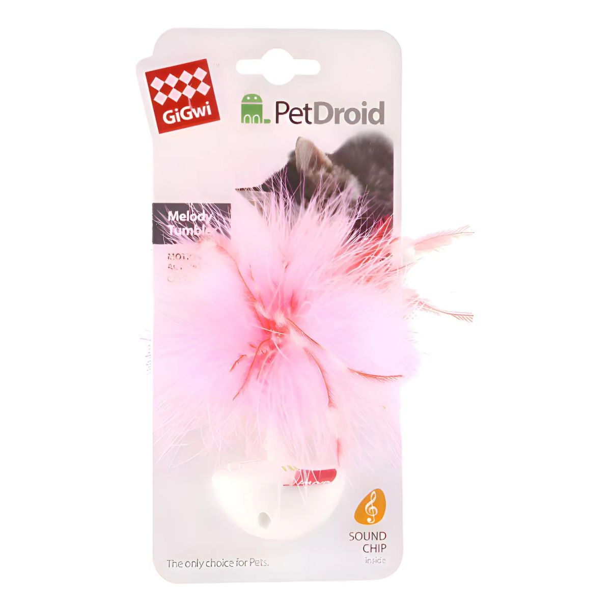 GIGWI - Juguete Interactivo Gato Petdroid Con Pluma Y Sonido Gigwi Blanco