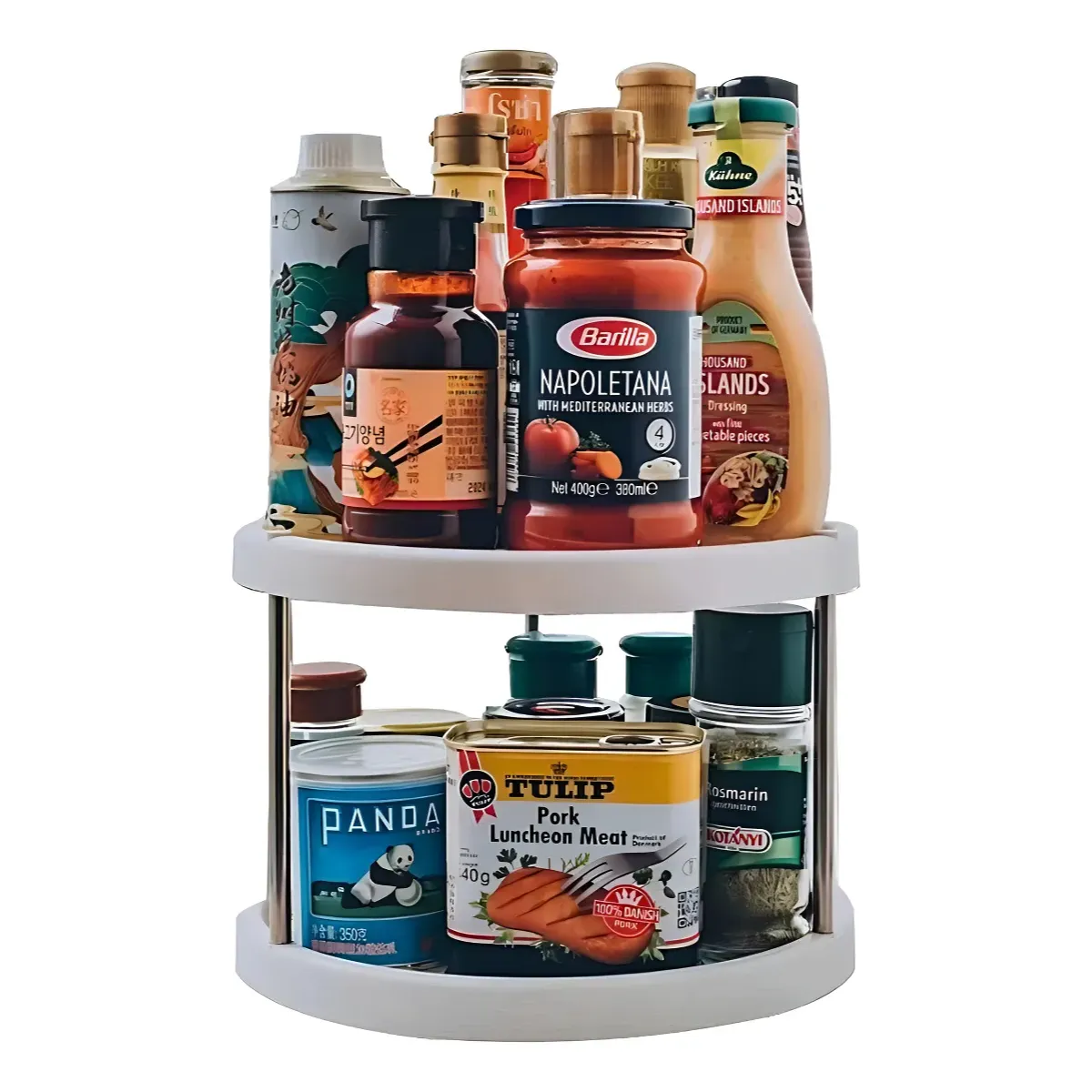 GENERICO - Organizador Giratorio Especies Cocina 2 Niveles Multiuso