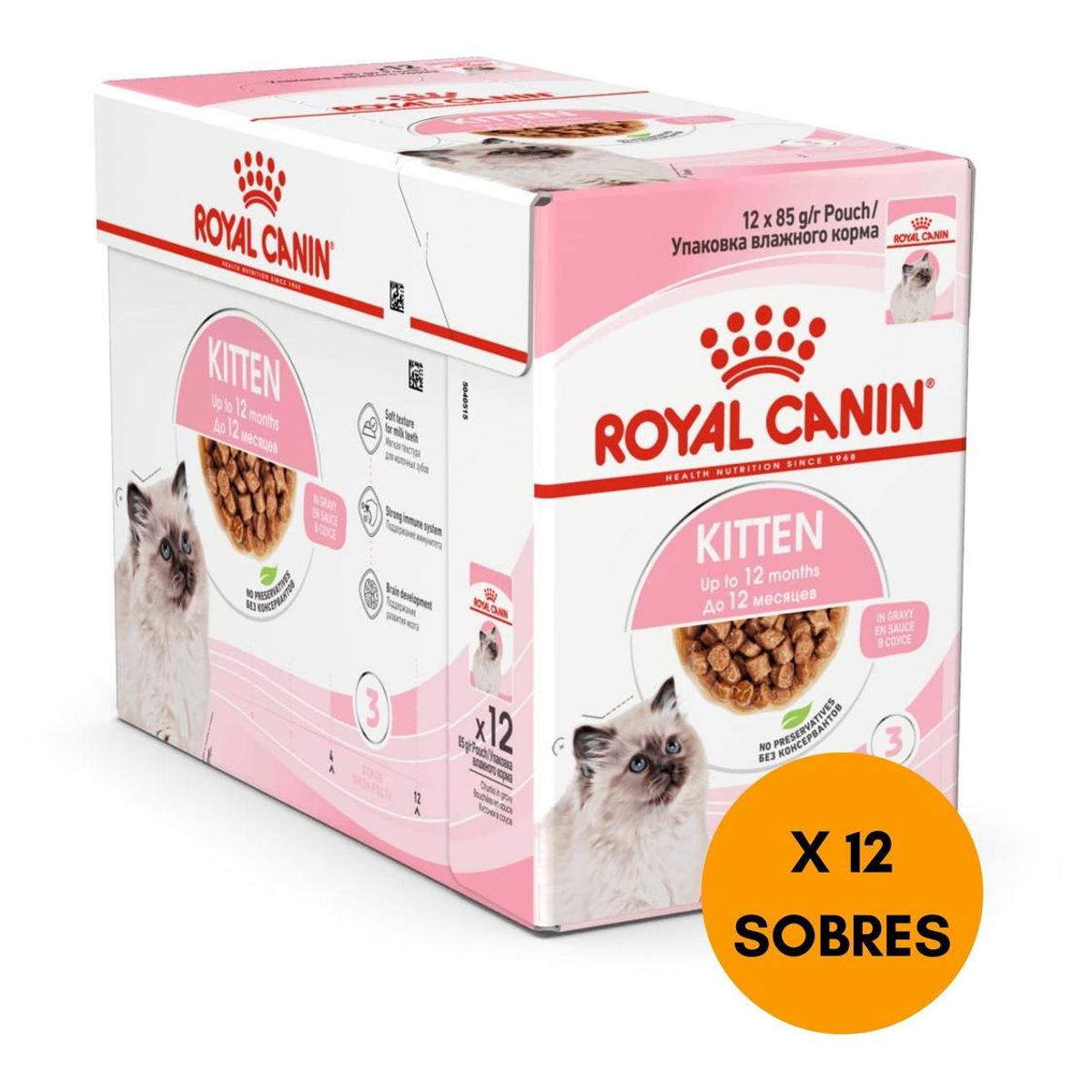 ROYAL CANIN - Royal Canin Kitten Instinctive Gato Pouch 85g Unidades - Pack 12 Sobres
