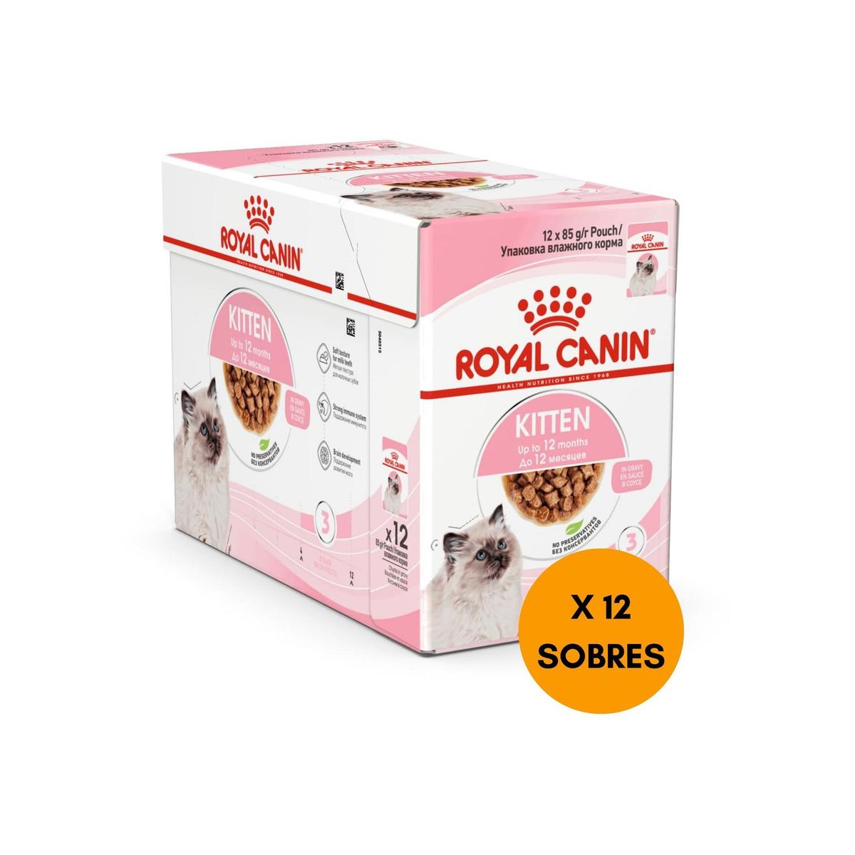 ROYAL CANIN - Royal Canin Kitten Instinctive Gato Pouch 85g Unidades - Pack 12 Sobres