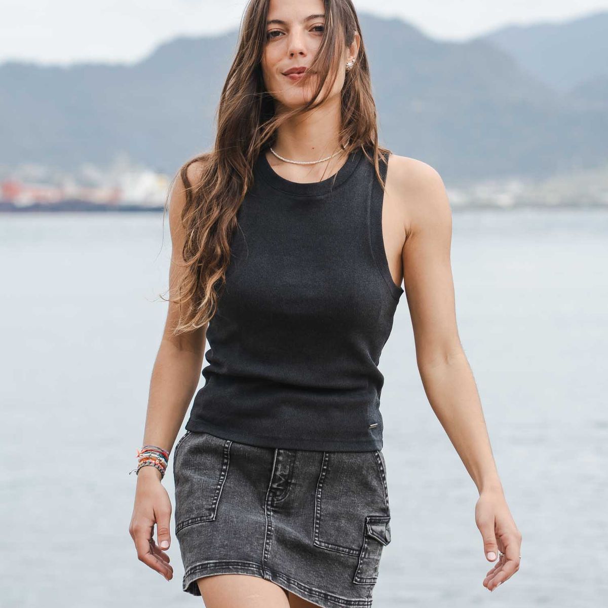 RIP CURL - Falda Sun Negro Mujer Rip Curl