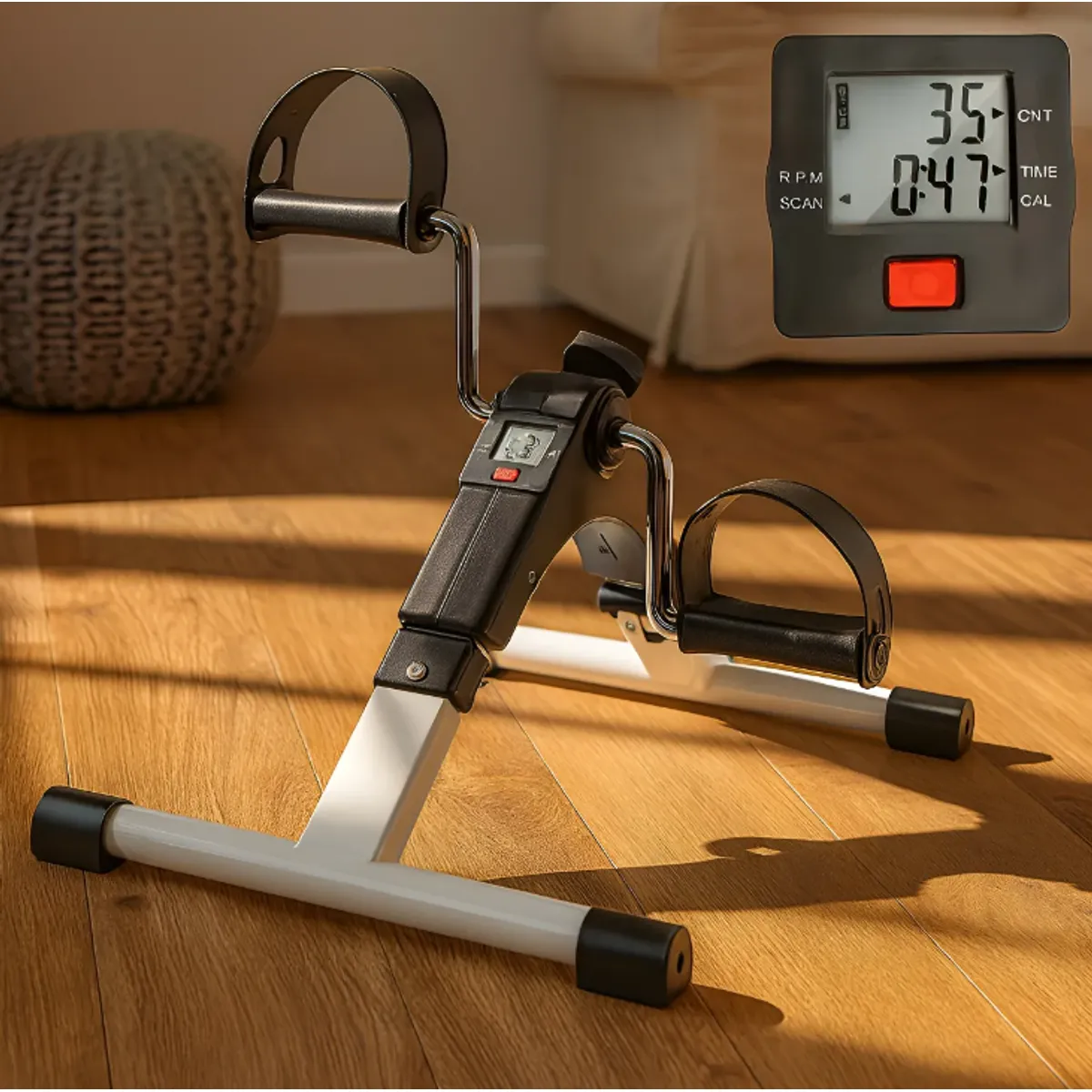 COSMETICAVAL - Pedalera Con Pantalla Lcd Rehabilitación Ejercicio Pedal Fit Bicicleta