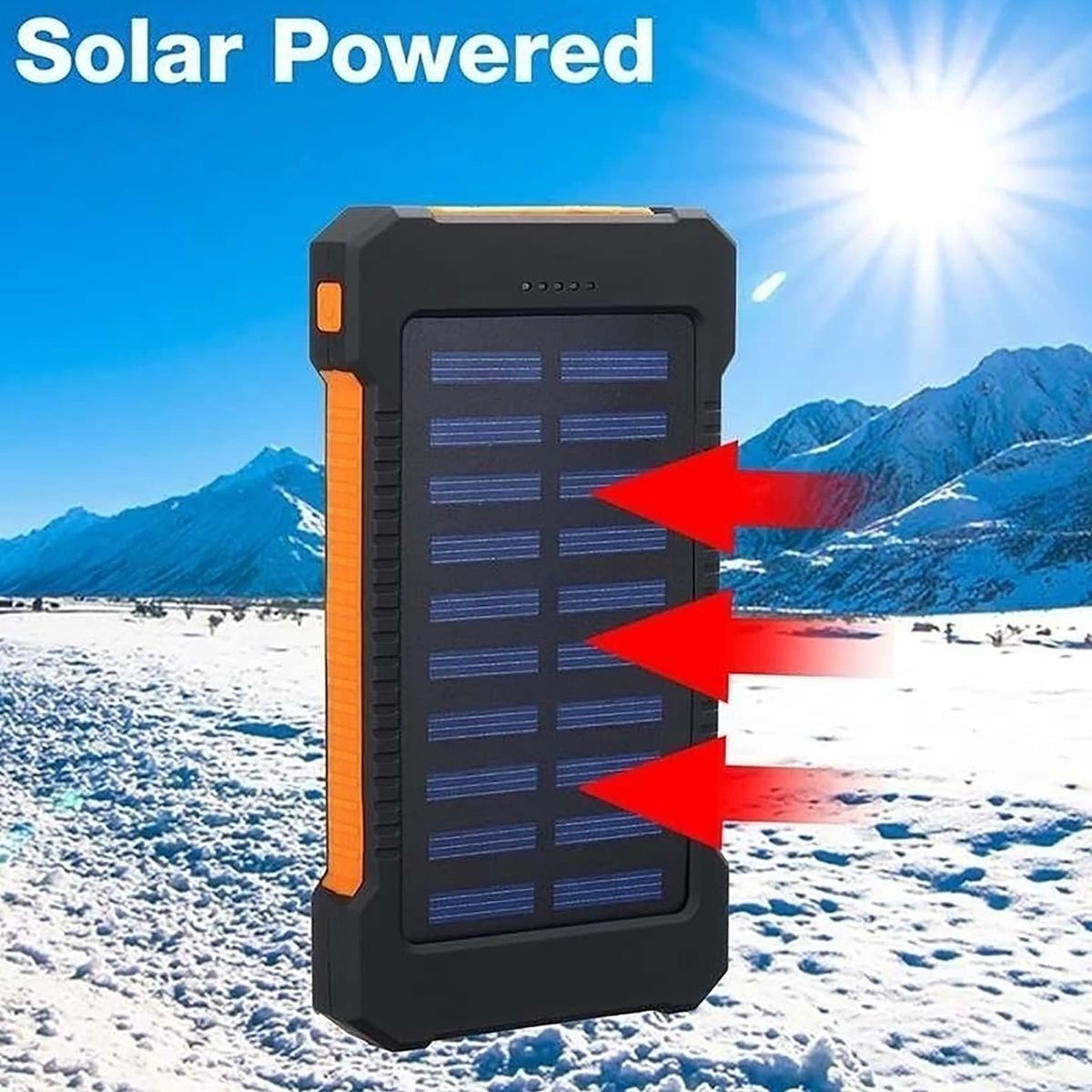 MICROLAB - Bateria Externa Cargador Portátil Powerbank 8.000Mah Solar