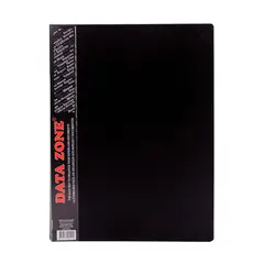 DATA ZONE - Carpeta A4 Negro con 20 Fundas Datazone